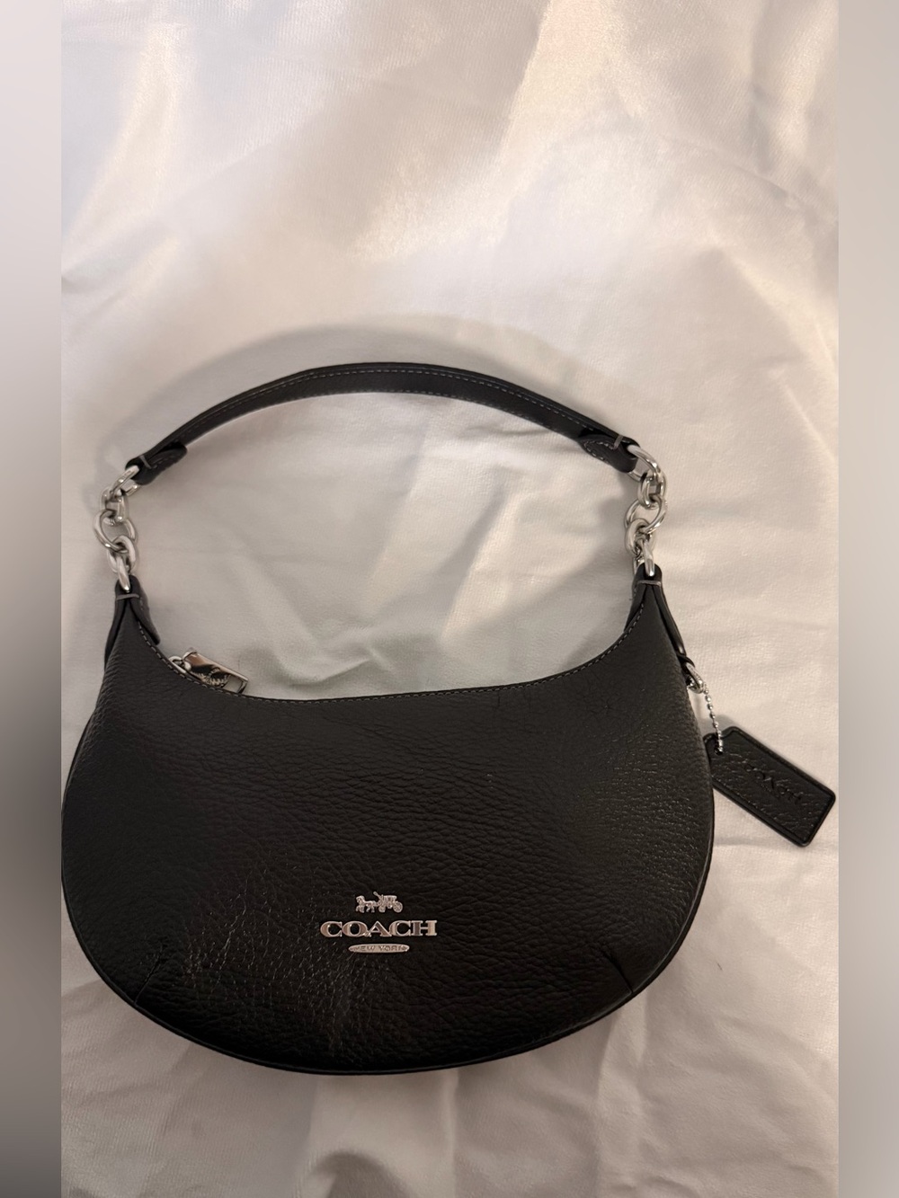 Coach Black Pebbled Leather Shoulder Bag
